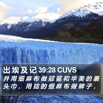 出 埃 及 记 39:28 CUVS Bible Verse Image