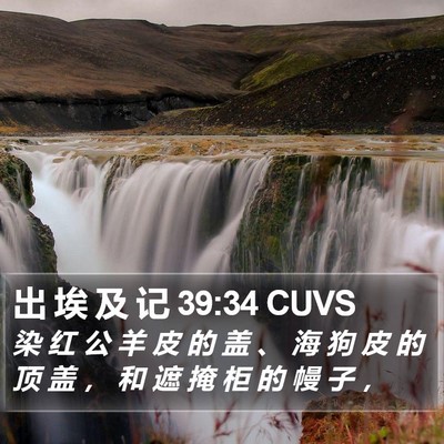 出 埃 及 记 39:34 CUVS Bible Verse Image