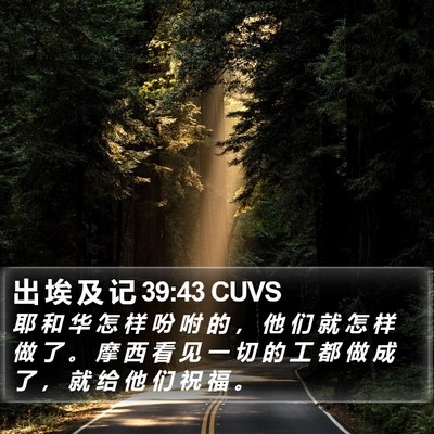 出 埃 及 记 39:43 CUVS Bible Verse Image