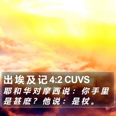 出 埃 及 记 4:2 CUVS Bible Verse Image