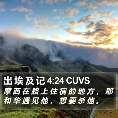 出 埃 及 记 4:24 CUVS Bible Verse Image