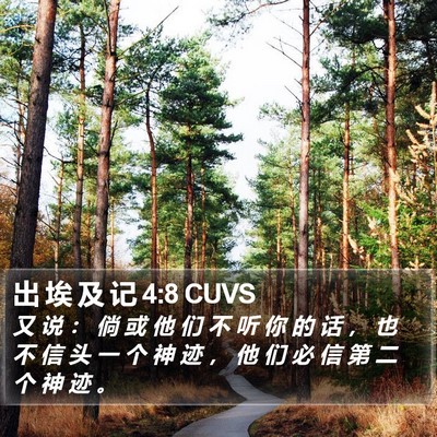 出 埃 及 记 4:8 CUVS Bible Verse Image