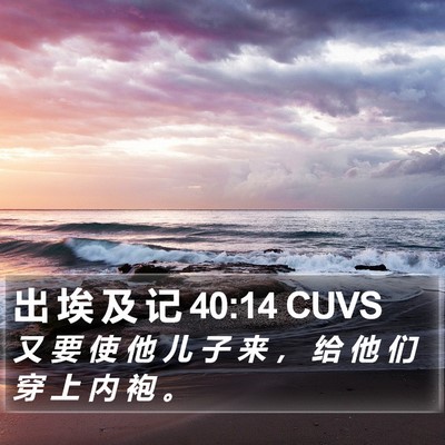 出 埃 及 记 40:14 CUVS Bible Verse Image