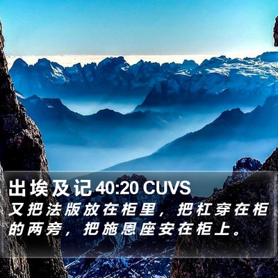 出 埃 及 记 40:20 CUVS Bible Verse Image