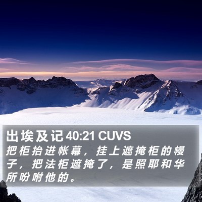出 埃 及 记 40:21 CUVS Bible Verse Image