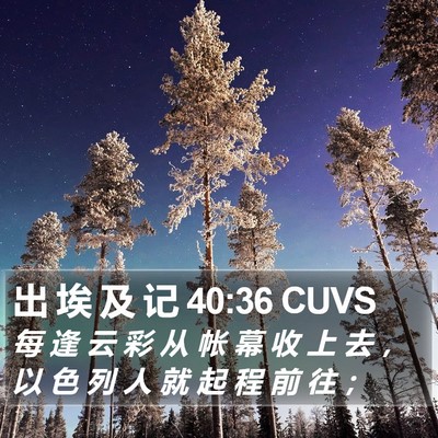 出 埃 及 记 40:36 CUVS Bible Verse Image