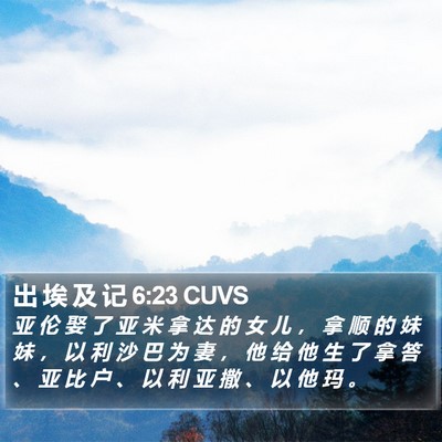 出 埃 及 记 6:23 CUVS Bible Verse Image