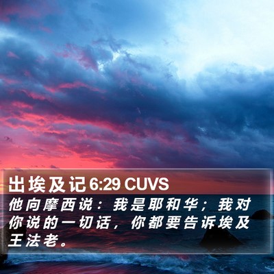 出 埃 及 记 6:29 CUVS Bible Verse Image