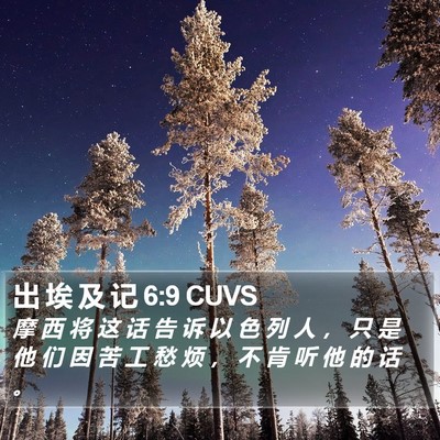 出 埃 及 记 6:9 CUVS Bible Verse Image