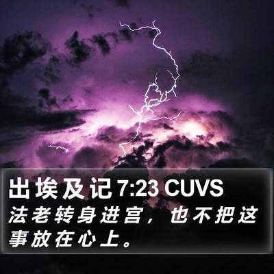 出 埃 及 记 7:23 CUVS Bible Verse Image