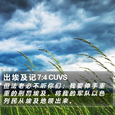 出 埃 及 记 7:4 CUVS Bible Verse Image