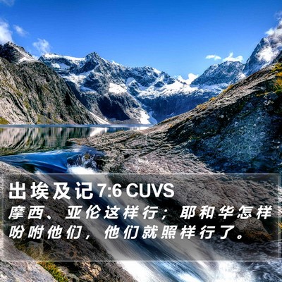 出 埃 及 记 7:6 CUVS Bible Verse Image