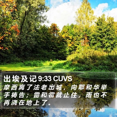 出 埃 及 记 9:33 CUVS Bible Verse Image