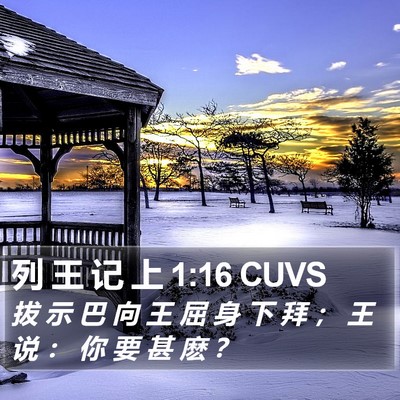 列 王 记 上 1:16 CUVS Bible Verse Image