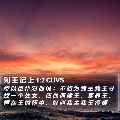 列 王 记 上 1:2 CUVS Bible Verse Image