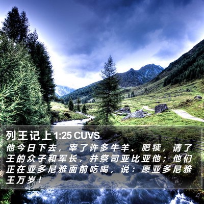 列 王 记 上 1:25 CUVS Bible Verse Image