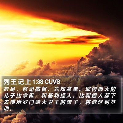 列 王 记 上 1:38 CUVS Bible Verse Image