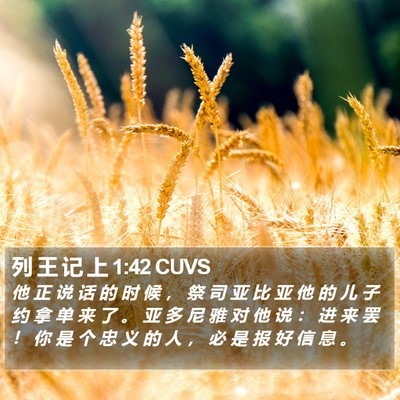 列 王 记 上 1:42 CUVS Bible Verse Image