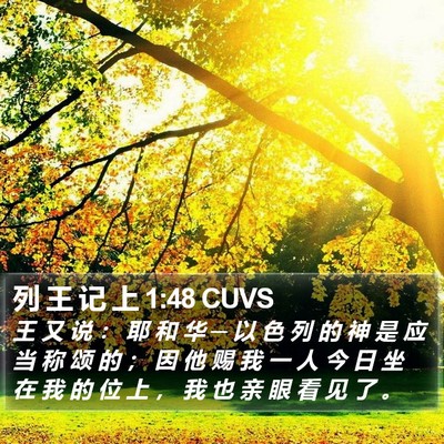 列 王 记 上 1:48 CUVS Bible Verse Image