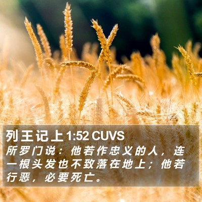 列 王 记 上 1:52 CUVS Bible Verse Image