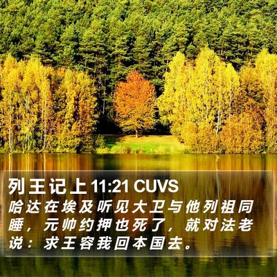 列 王 记 上 11:21 CUVS Bible Verse Image