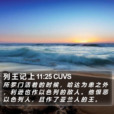 列 王 记 上 11:25 CUVS Bible Verse Image