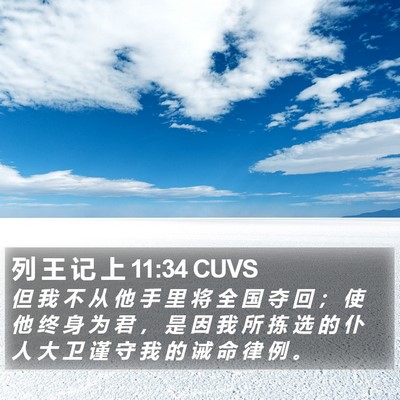 列 王 记 上 11:34 CUVS Bible Verse Image