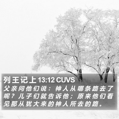 列 王 记 上 13:12 CUVS Bible Verse Image