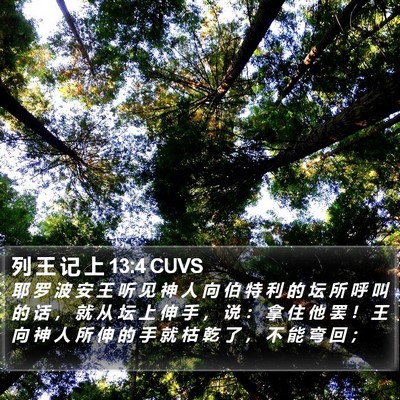 列 王 记 上 13:4 CUVS Bible Verse Image