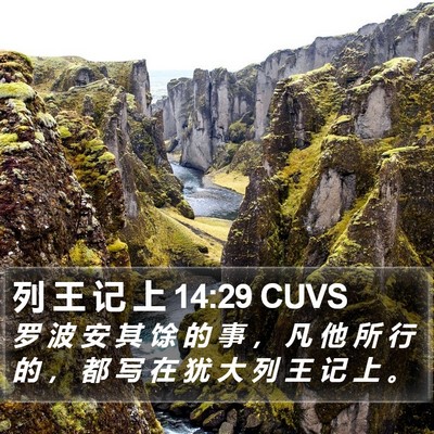 列 王 记 上 14:29 CUVS Bible Verse Image