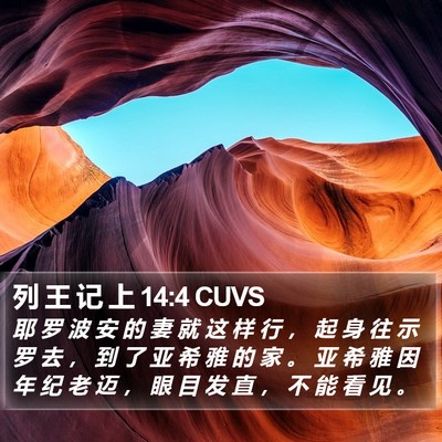 列 王 记 上 14:4 CUVS Bible Verse Image