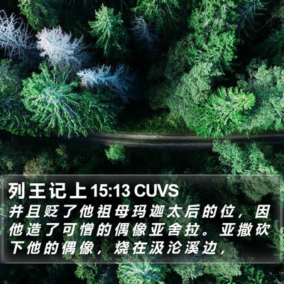 列 王 记 上 15:13 CUVS Bible Verse Image