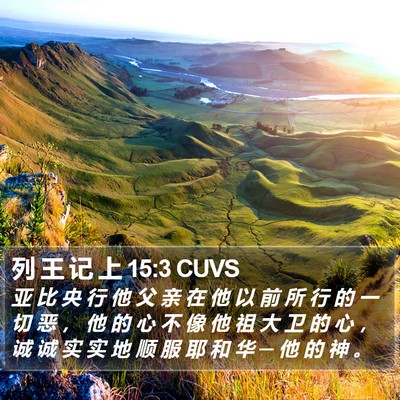列 王 记 上 15:3 CUVS Bible Verse Image