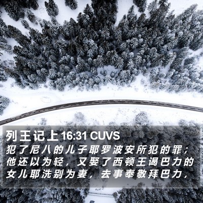 列 王 记 上 16:31 CUVS Bible Verse Image
