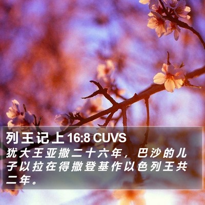 列 王 记 上 16:8 CUVS Bible Verse Image