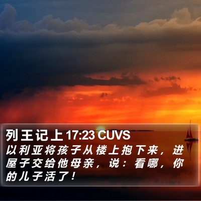 列 王 记 上 17:23 CUVS Bible Verse Image