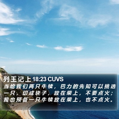 列 王 记 上 18:23 CUVS Bible Verse Image