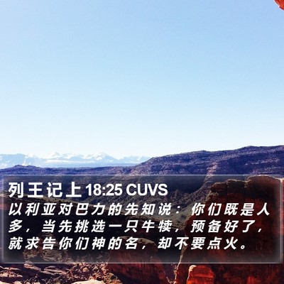 列 王 记 上 18:25 CUVS Bible Verse Image
