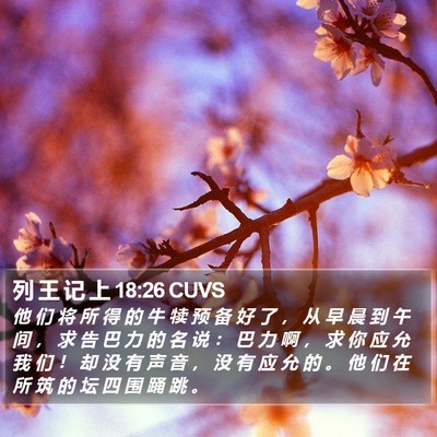 列 王 记 上 18:26 CUVS Bible Verse Image