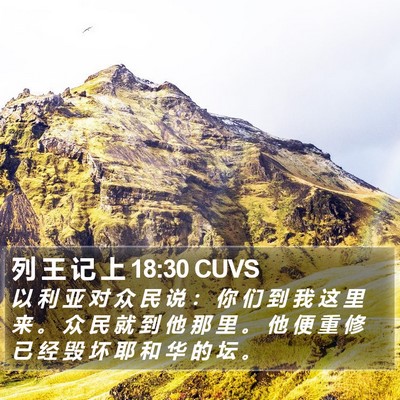 列 王 记 上 18:30 CUVS Bible Verse Image