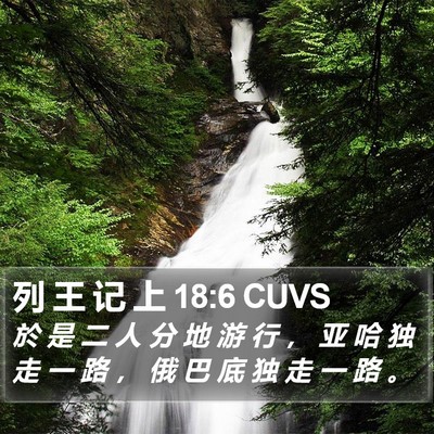 列 王 记 上 18:6 CUVS Bible Verse Image