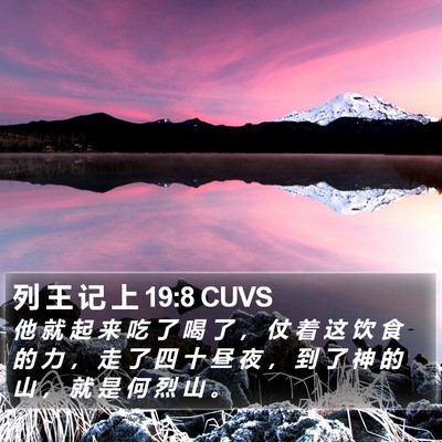列 王 记 上 19:8 CUVS Bible Verse Image