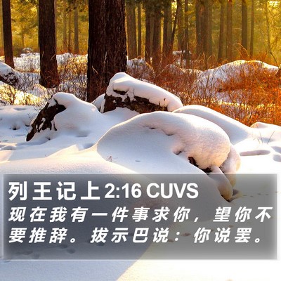 列 王 记 上 2:16 CUVS Bible Verse Image