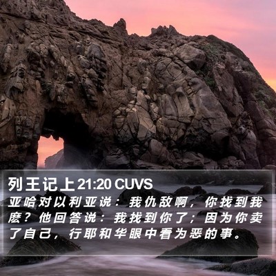 列 王 记 上 21:20 CUVS Bible Verse Image