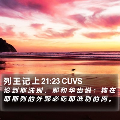 列 王 记 上 21:23 CUVS Bible Verse Image