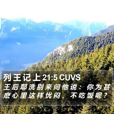 列 王 记 上 21:5 CUVS Bible Verse Image