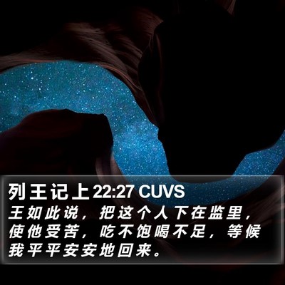 列 王 记 上 22:27 CUVS Bible Verse Image