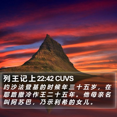 列 王 记 上 22:42 CUVS Bible Verse Image