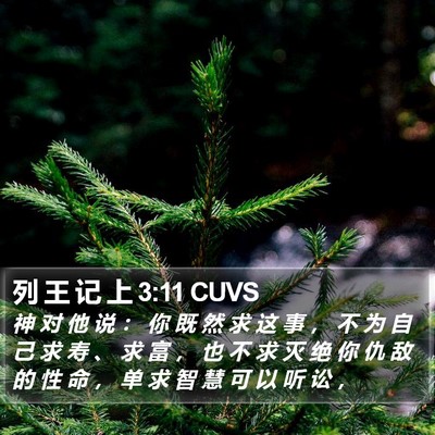 列 王 记 上 3:11 CUVS Bible Verse Image