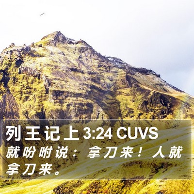 列 王 记 上 3:24 CUVS Bible Verse Image